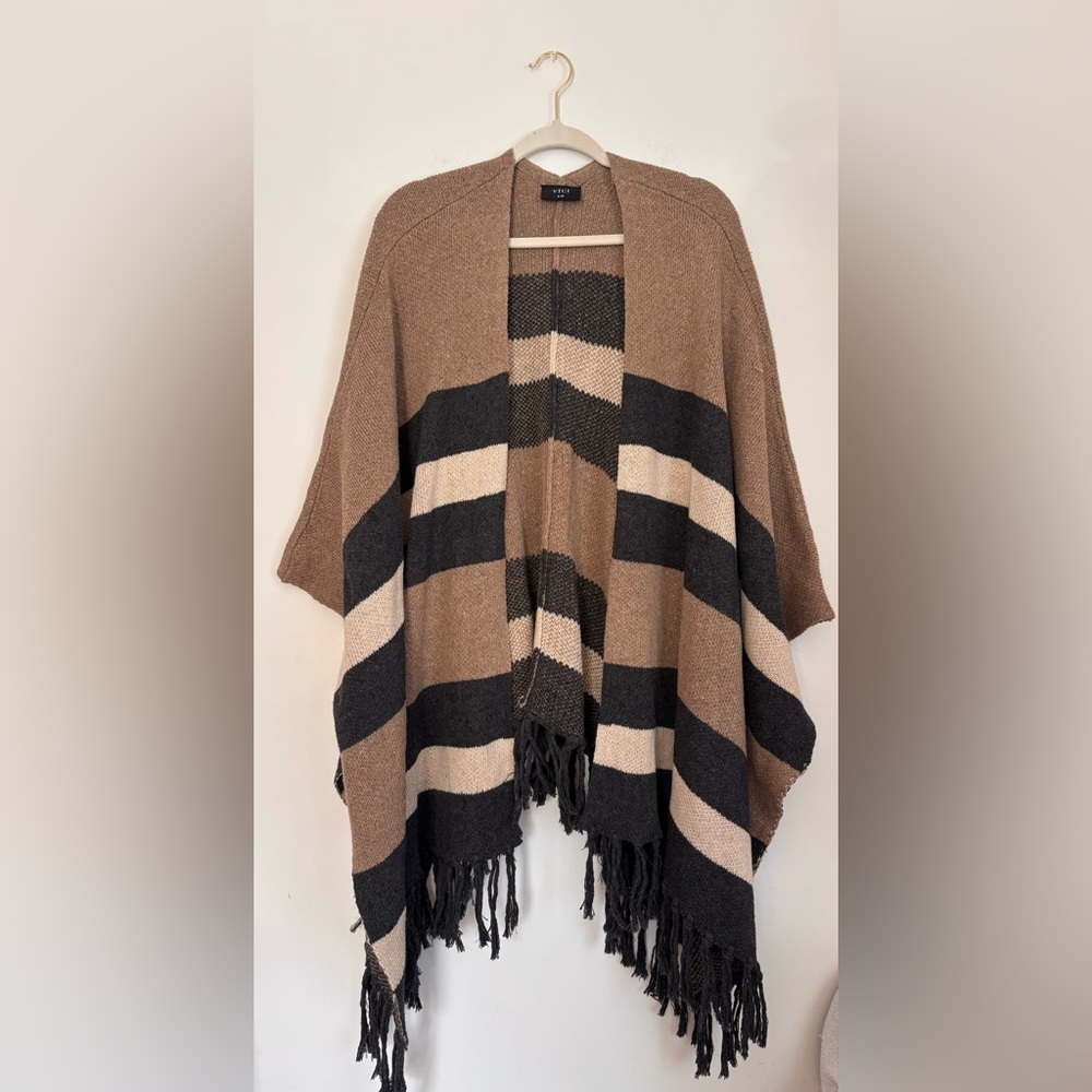 Vici Tan and Black Knit Cardigan